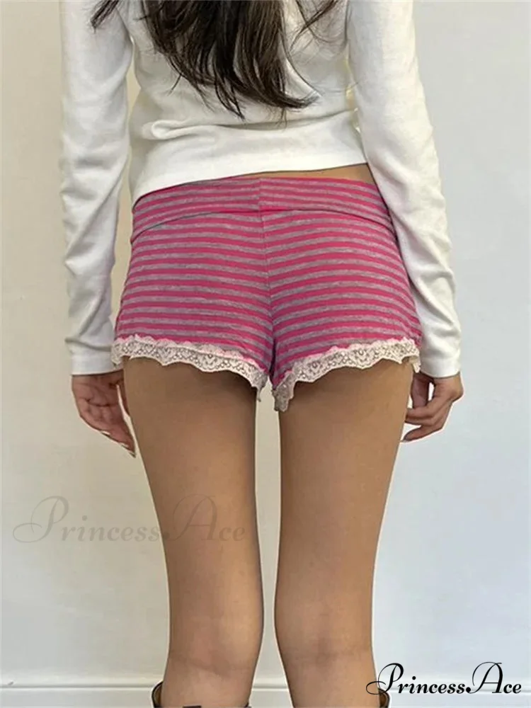 Patterned Ribbon Lace Sleepwear Short - Image 4