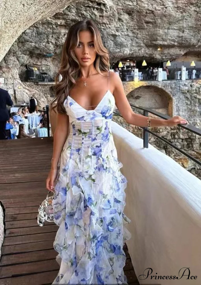 Patterned Sheer Dress Formal Dress - Image 4