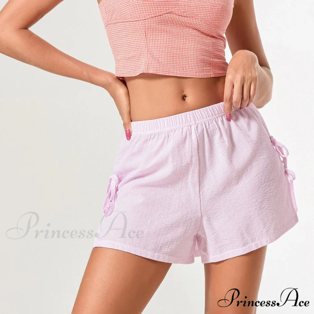 Patterned Side Opening Ribbon Short