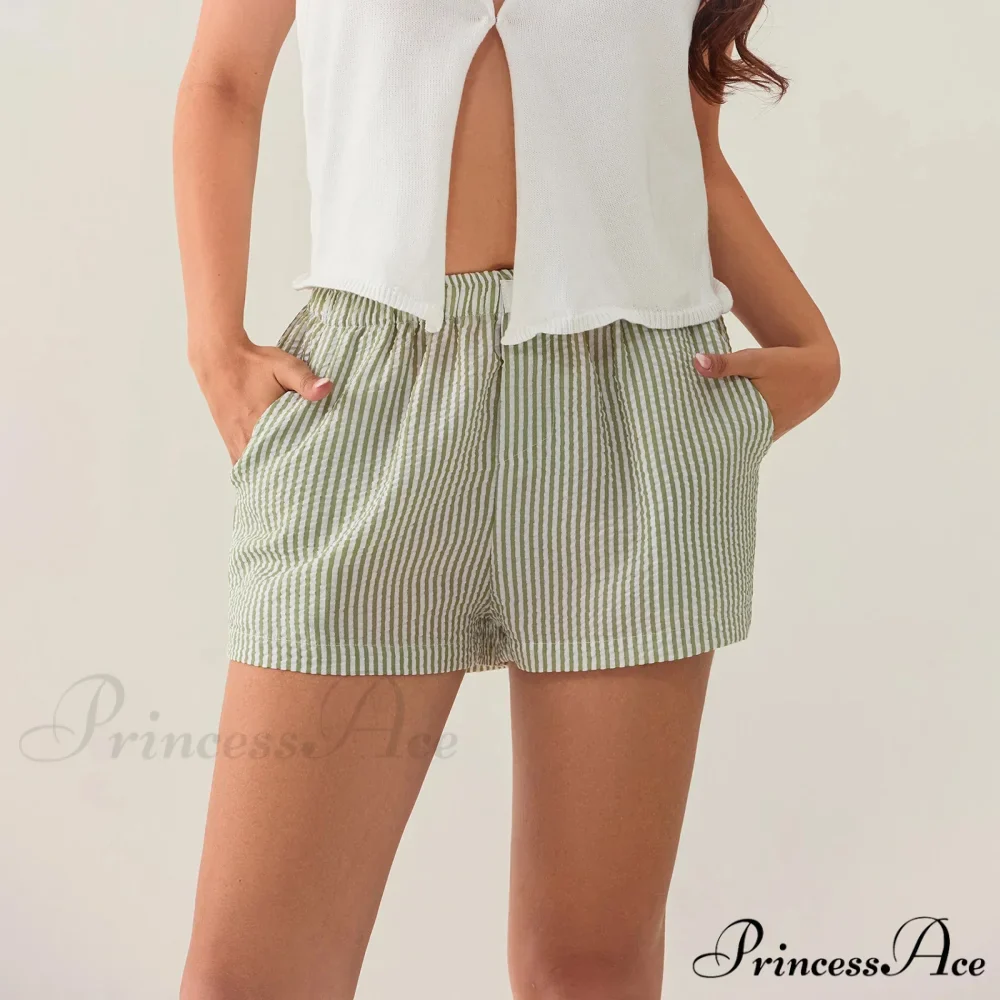 Patterned Side Split Stretchy Waist Short - Image 8