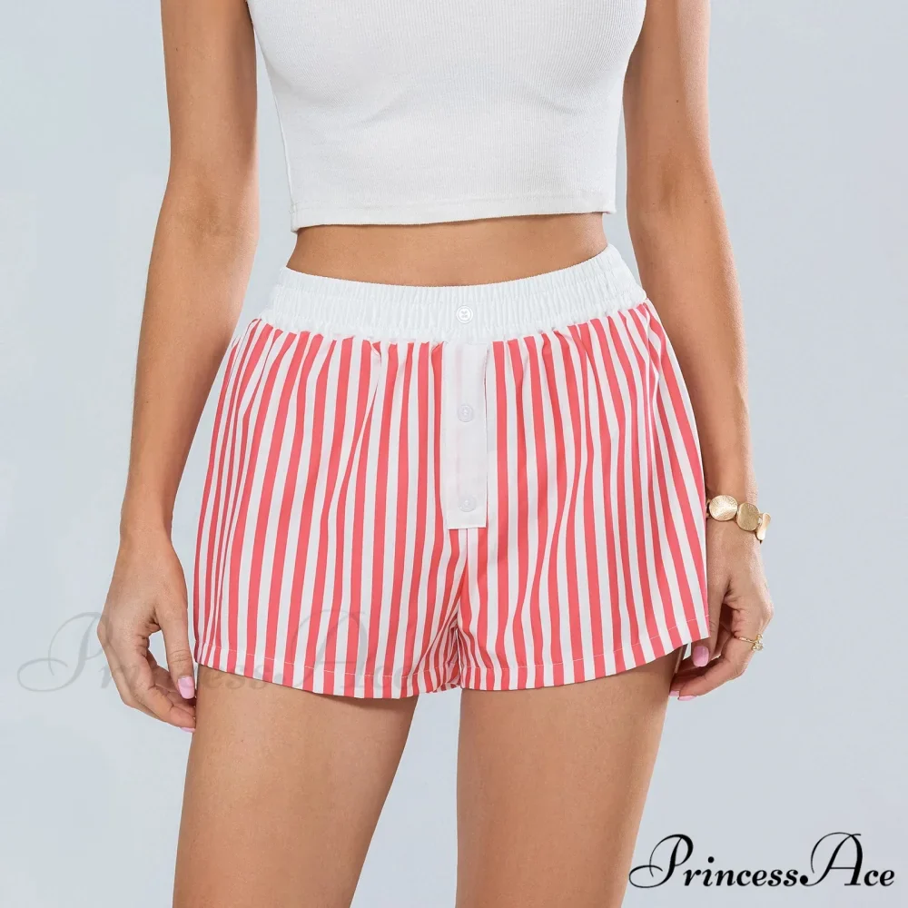 Patterned Stretchy Waist Baggy Short - Image 2