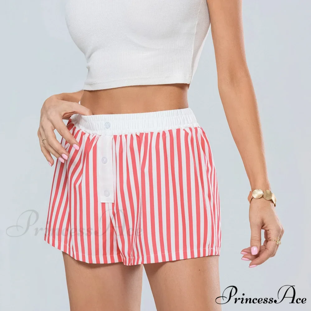 Patterned Stretchy Waist Baggy Short - Image 3
