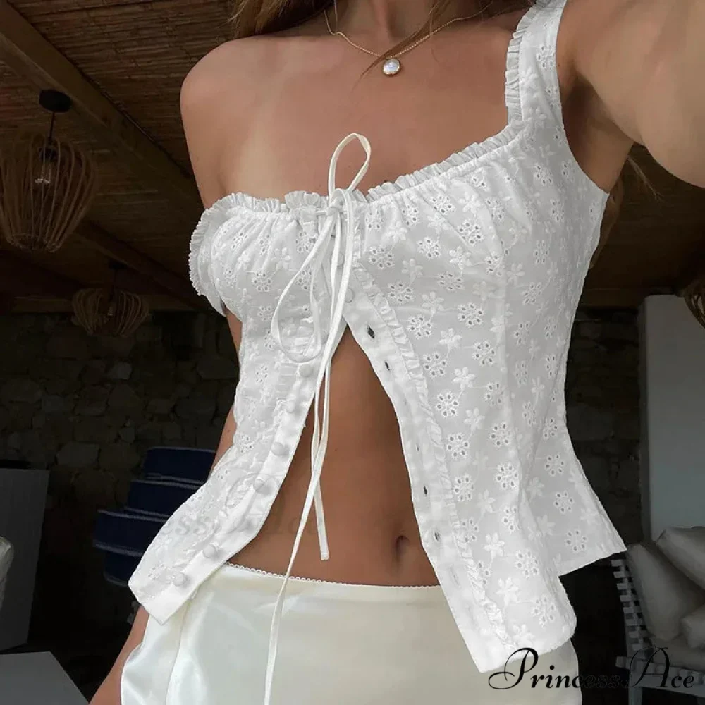 Patterned Tie Front Crop Top