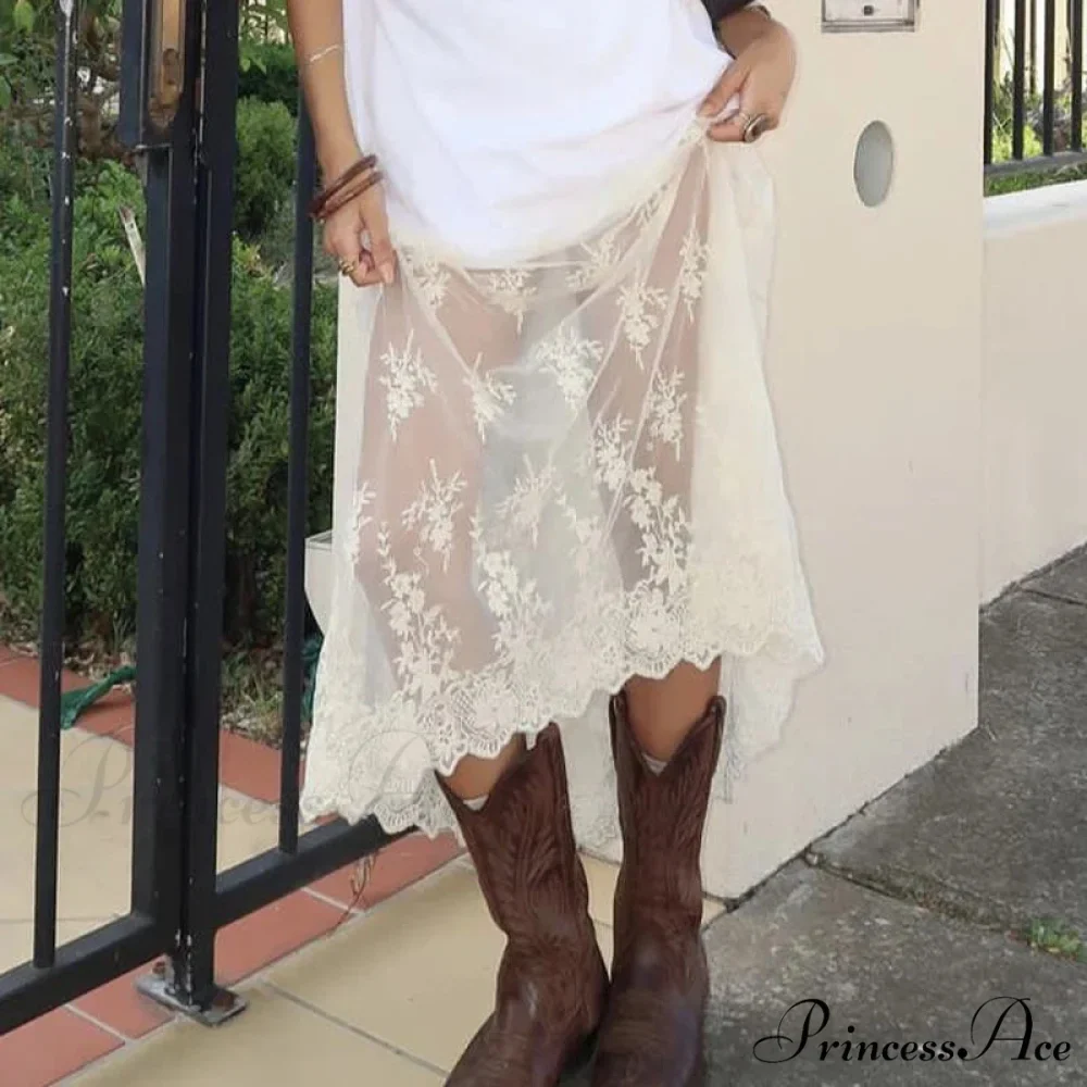 Patterned Transparent Maxi Skirt - Image 3
