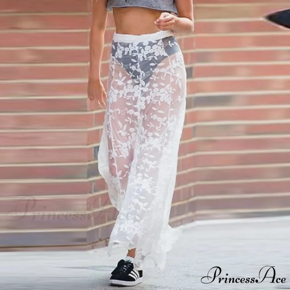 Patterned Transparent Maxi Skirt - Image 4