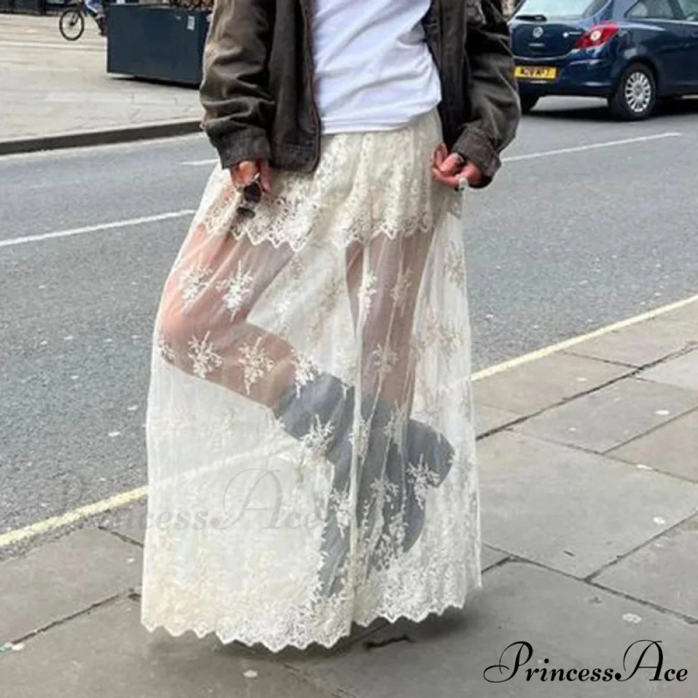 Patterned Transparent Maxi Skirt - Image 5