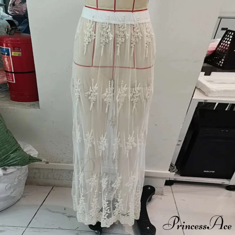 Patterned Transparent Maxi Skirt - Image 6