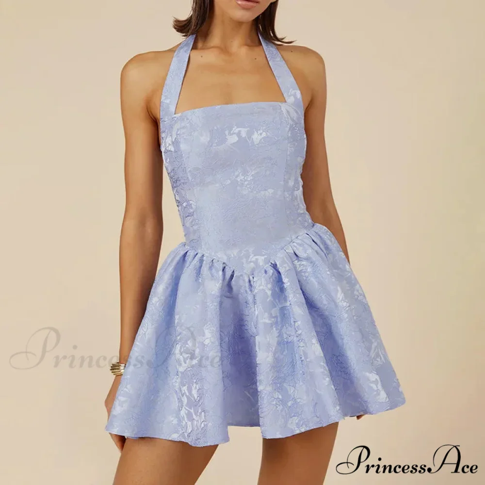 Patterned Waist Wrap A-line Holiday Dress - Image 4