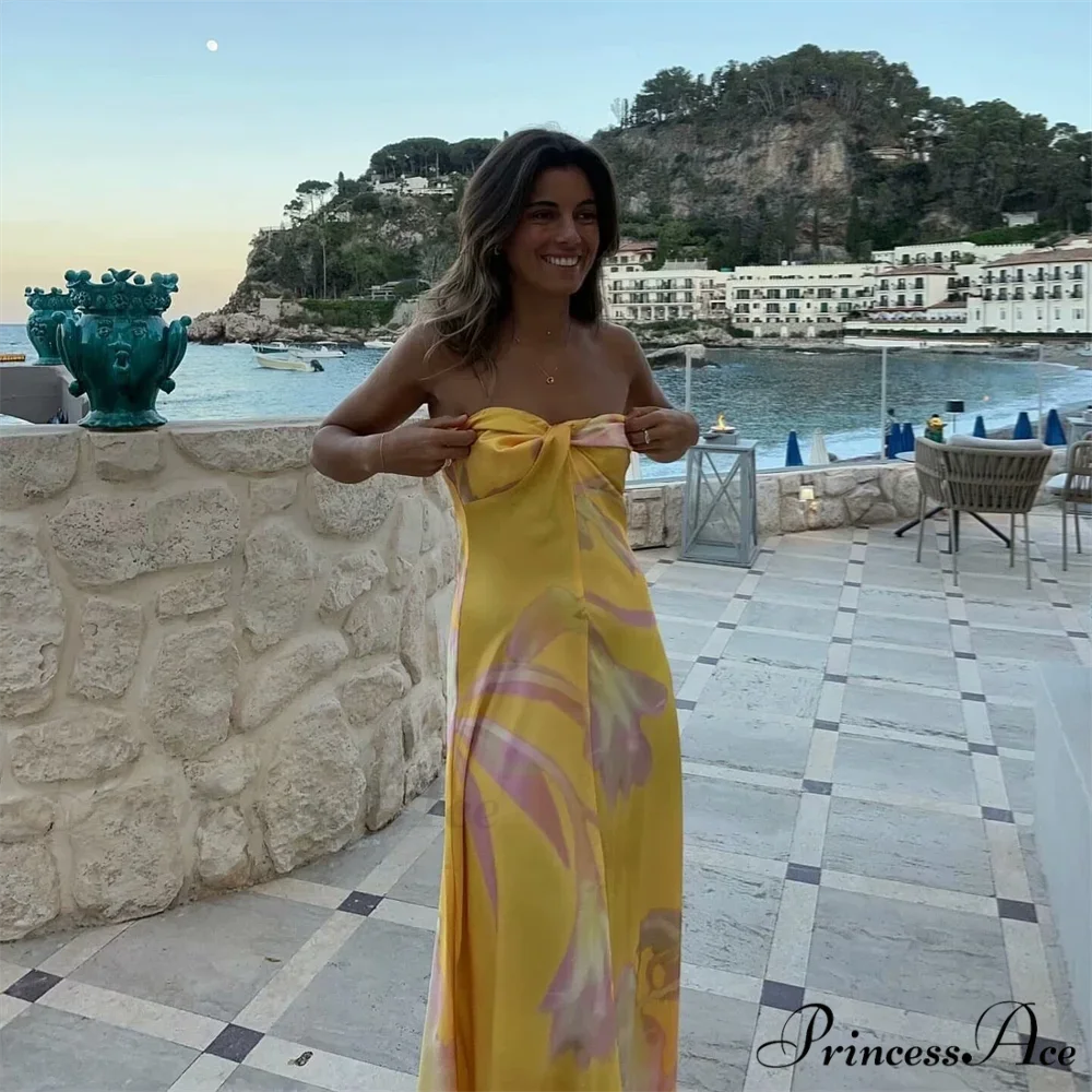 PB&ZA Glossy Printed Bandeau Holiday Dress - Image 2