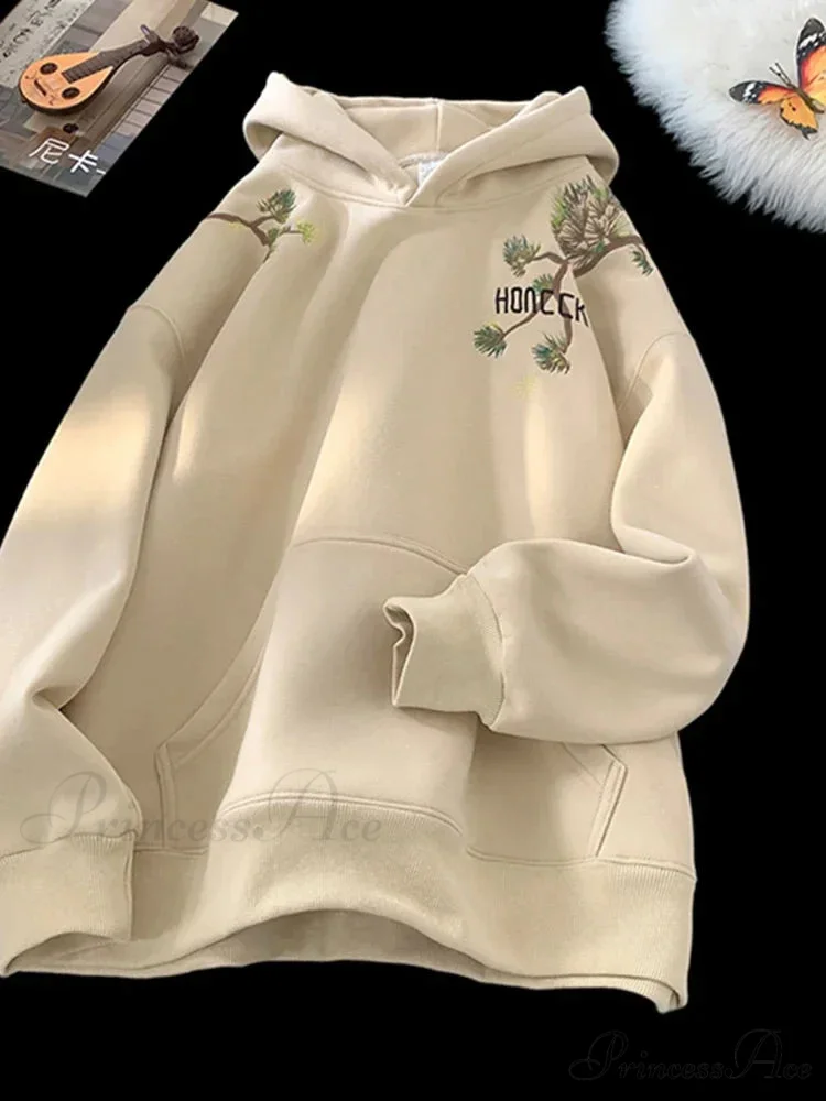 Pine Printed Y2K Retro Large Hoodie - Image 7
