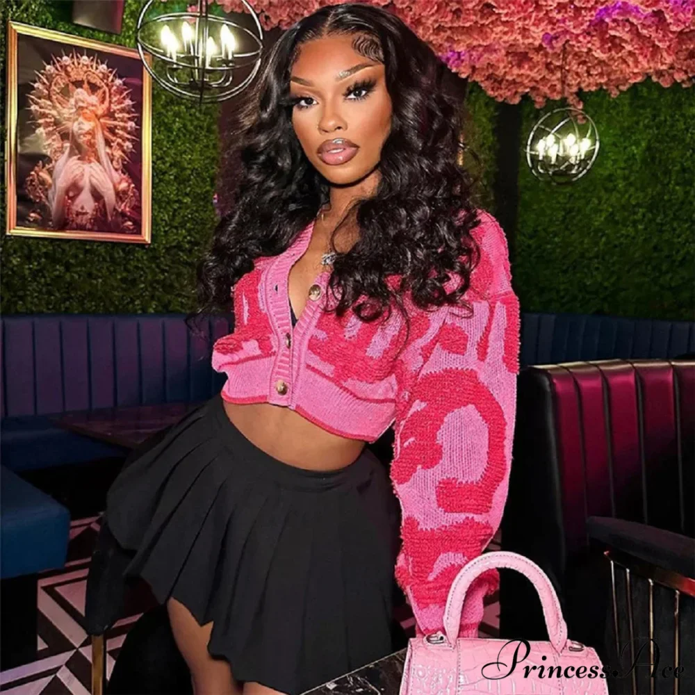 Pink Millennium Streetwear Knit Cardigan - Image 8