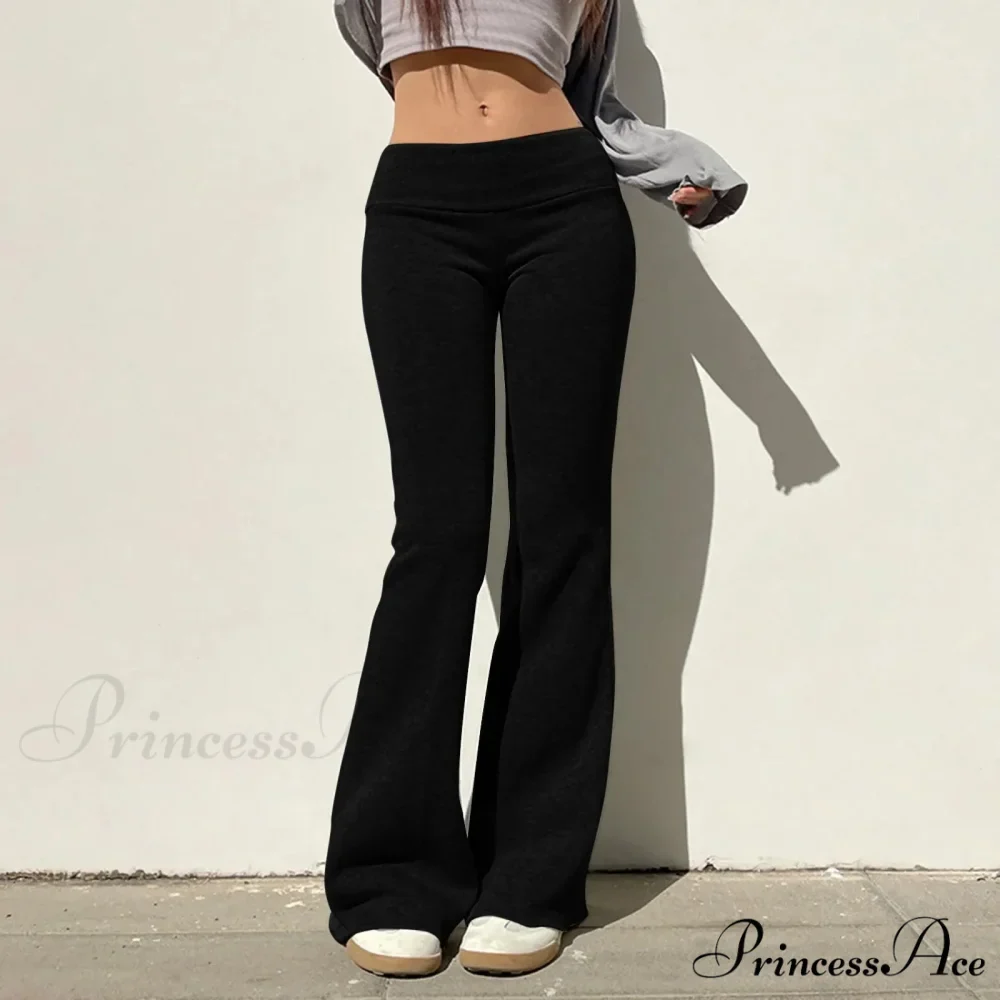 Plain Hue Flared Athletic Informal Trousers - Image 3
