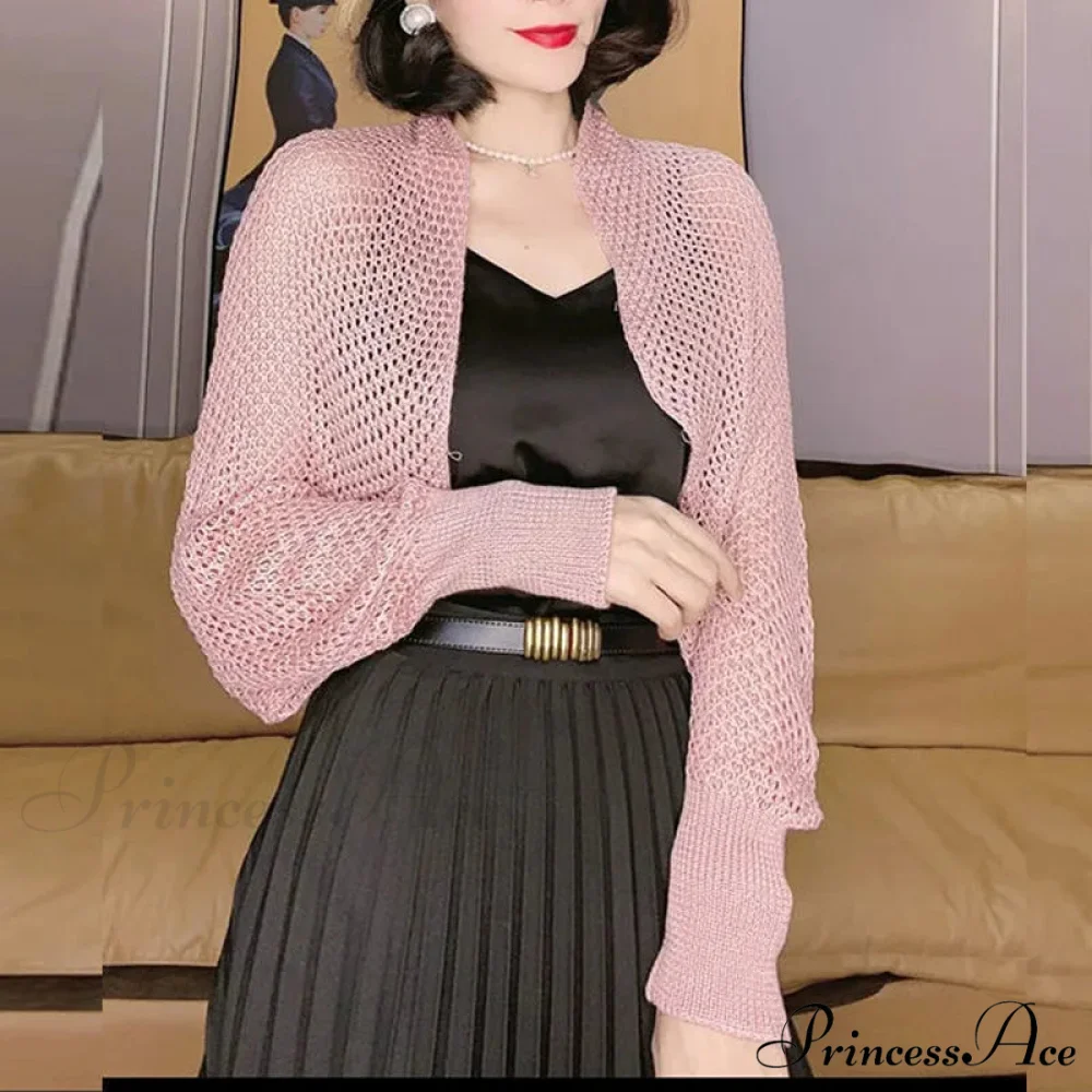 Plain Hue Slim Sun Protection Korean Fashion Extended Knitted Cardigan - Image 4