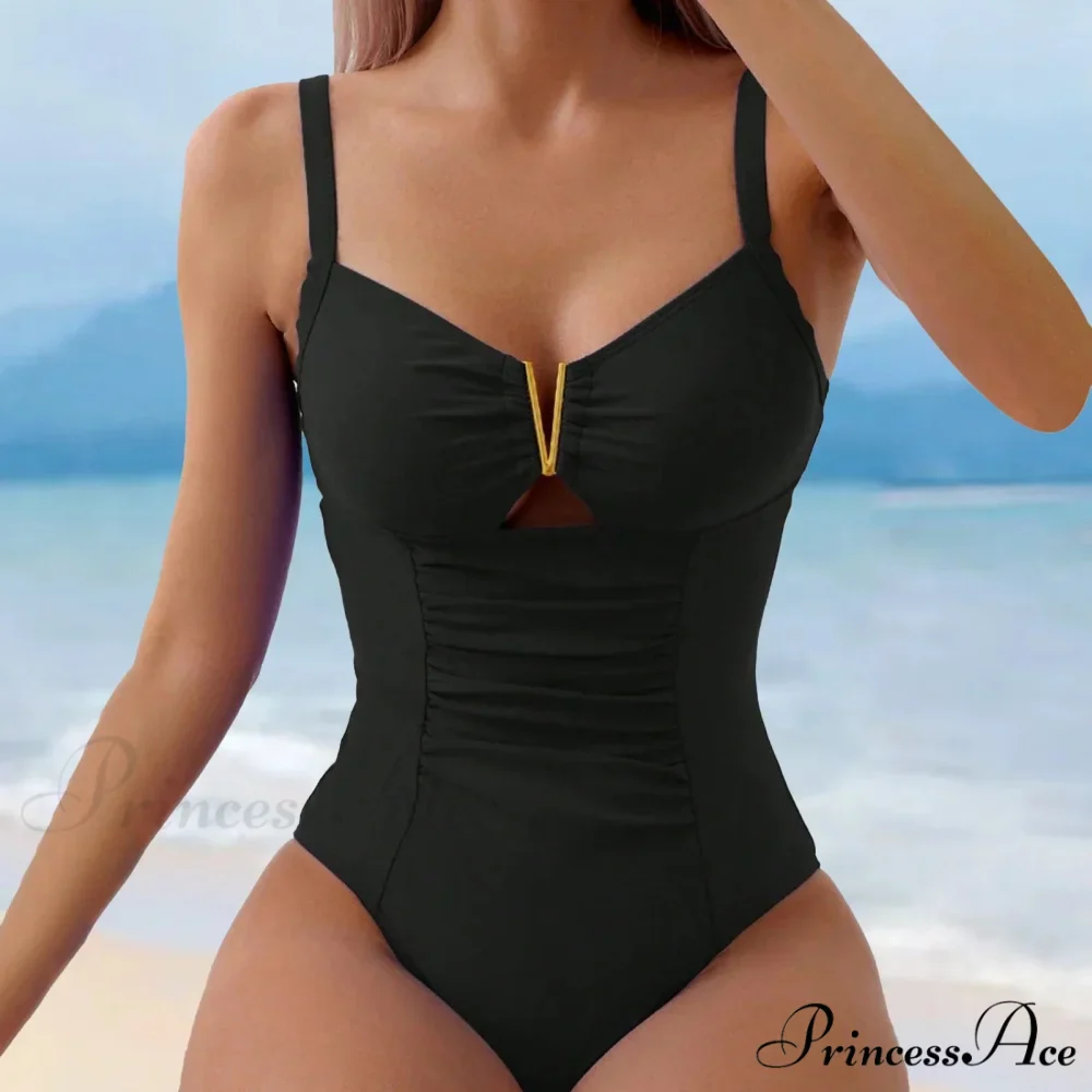 Plain Shade Empty Monokini Low Cut Single Piece - Image 5