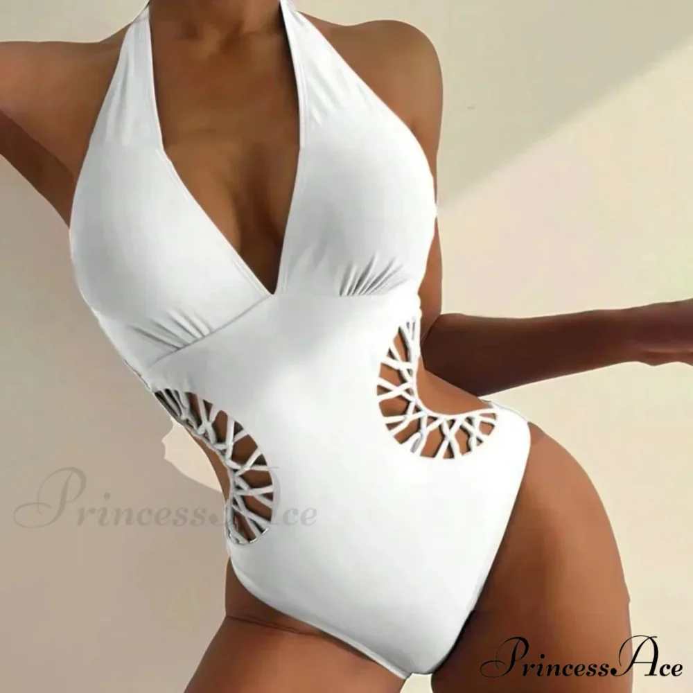 Plain Shade Empty Monokini Low Cut Single Piece - Image 9