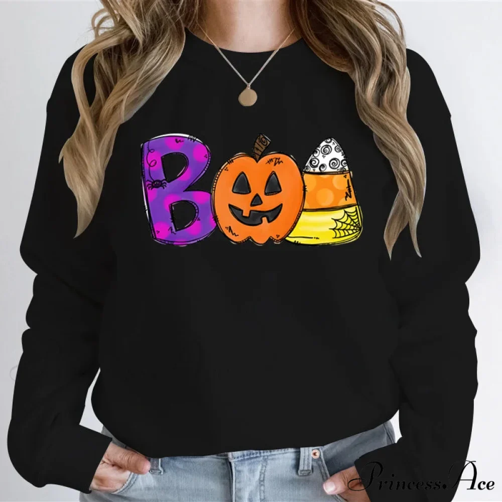 Playful Spooky Festive Pumpkin Graphic Cozy Hoodie - Image 2
