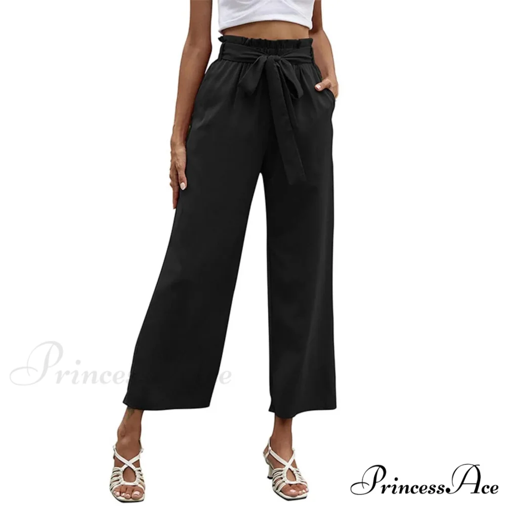 Pleated Cotton Linen Trousers with Ribbon Belt - Image 5