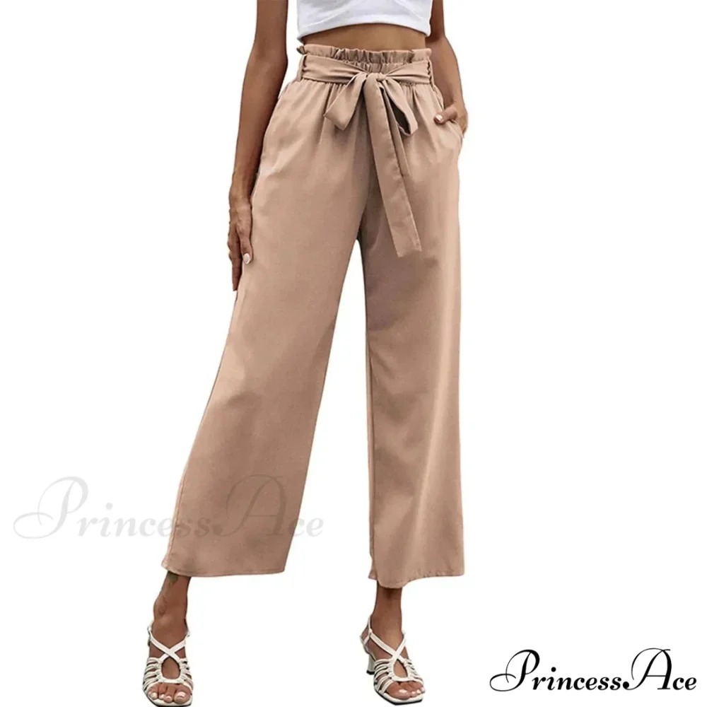 Pleated Cotton Linen Trousers with Ribbon Belt - Image 6