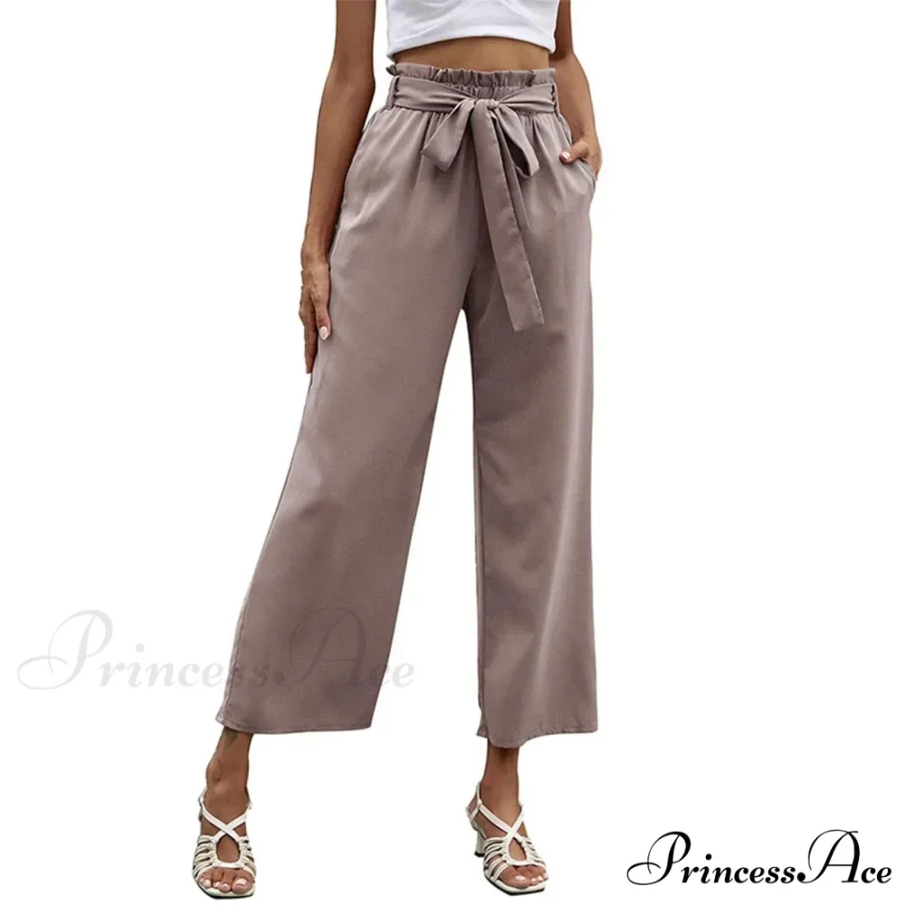 Pleated Cotton Linen Trousers with Ribbon Belt - Image 7
