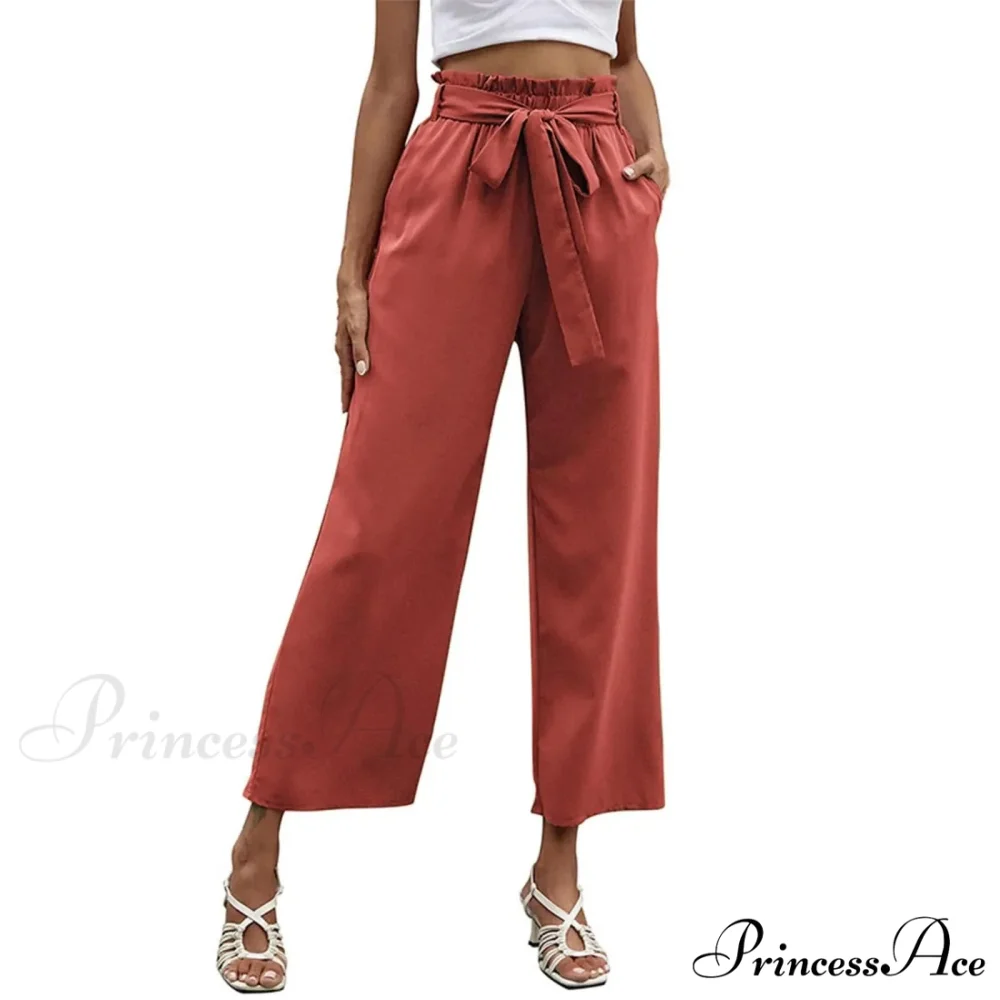 Pleated Cotton Linen Trousers with Ribbon Belt - Image 8