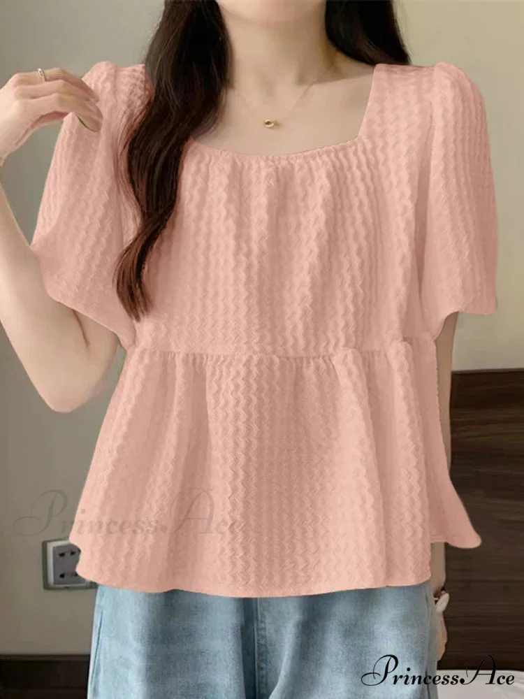 Pleated Textured Blouse Warm Blouse - Image 3