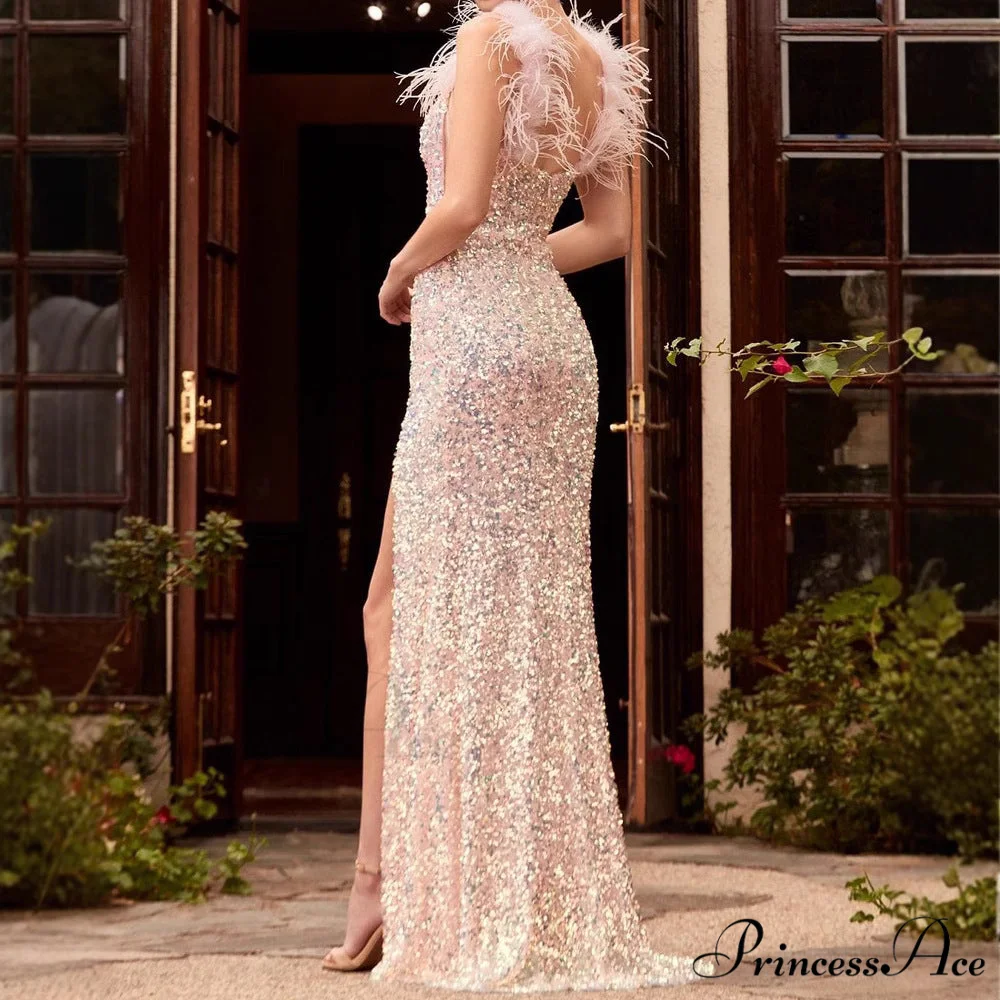 Plume Crimson Tall Waist Prom Gown - Image 2
