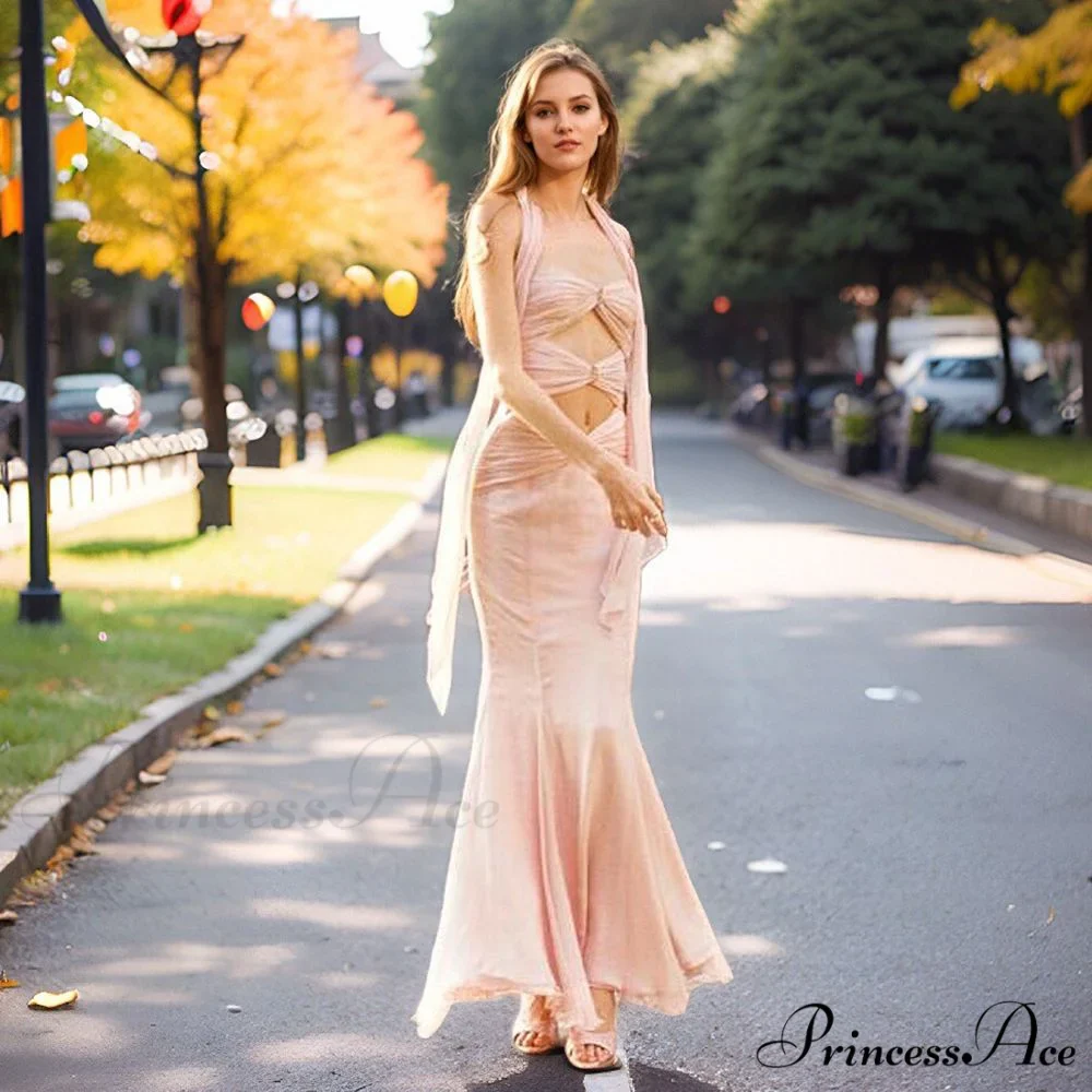 Premature Autumn Fish Tail Hollow Chiffon Prom Dress - Image 3