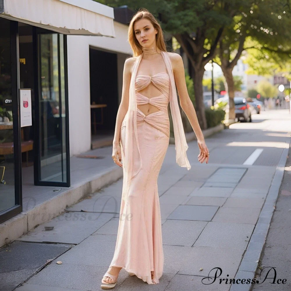 Premature Autumn Fish Tail Hollow Chiffon Prom Dress - Image 4