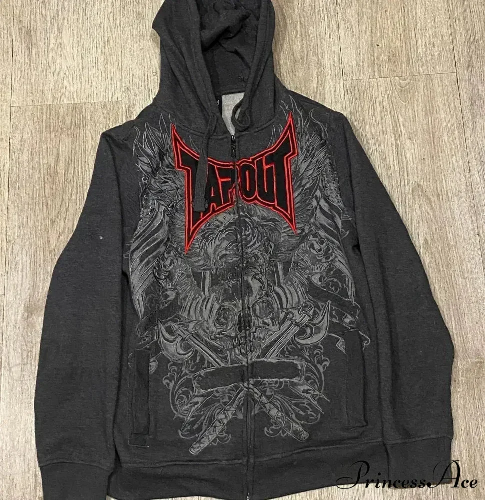 Premium Gothic Skeleton Design Hoodie - Image 3