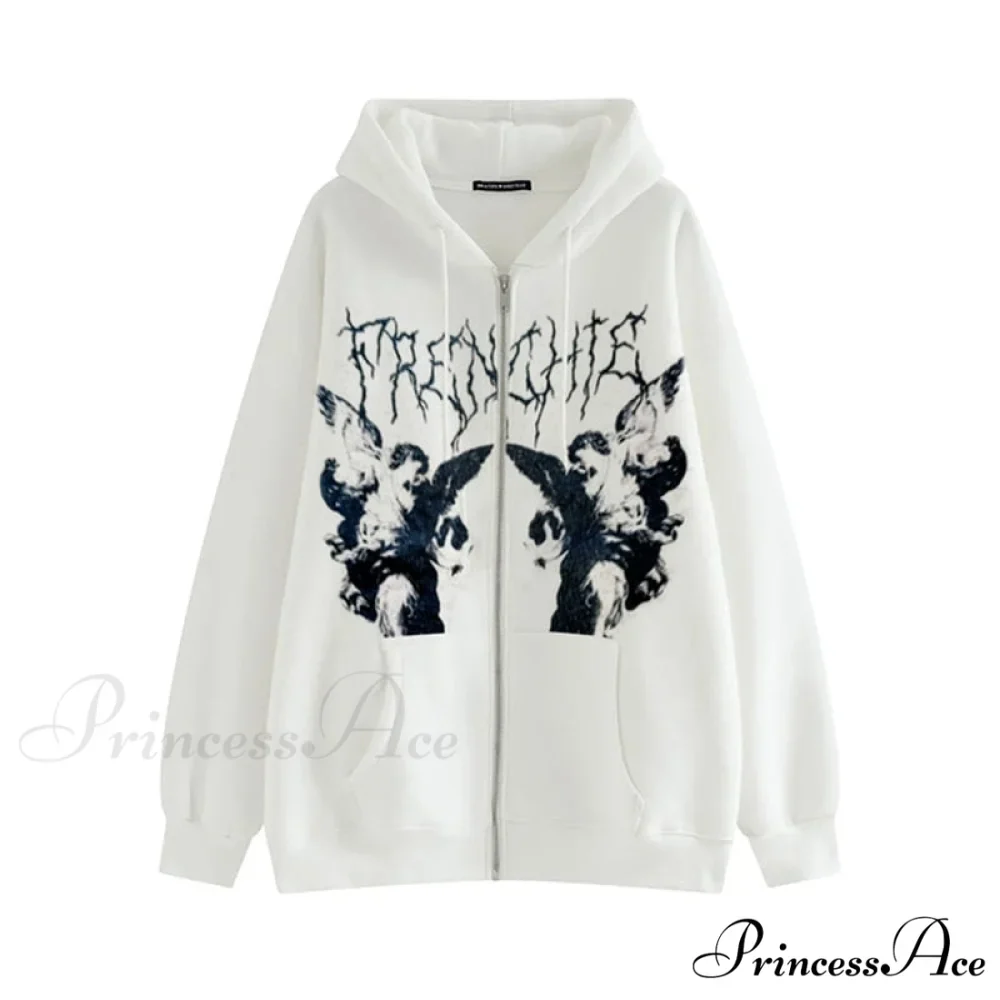 Vintage Printed Zip Up Hoodie - Image 5