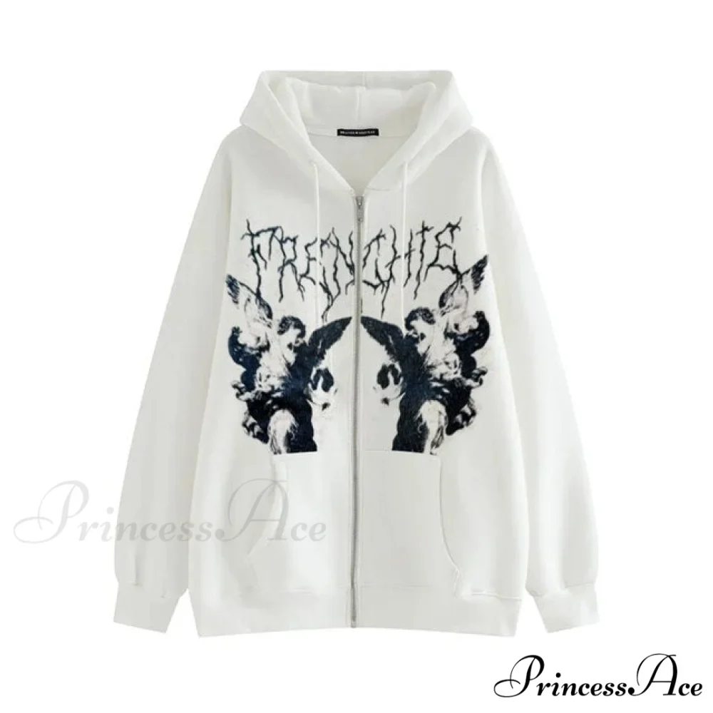 Vintage Printed Zip Up Hoodie - Image 9