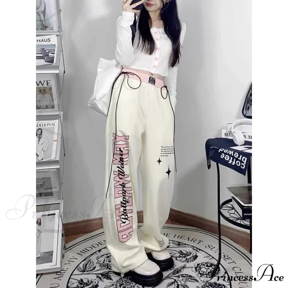 Print Correspondence Informal Straight Trousers - Image 4