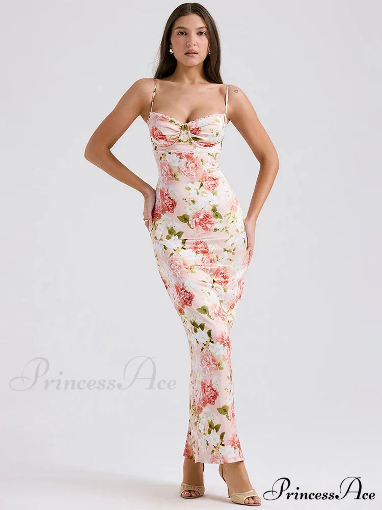 Print Slender Bodycon Sophisticated Maxi Holiday Dress - Image 4