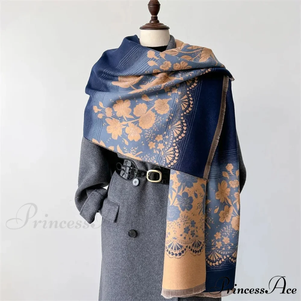Printed Cashmere Winter Pashmina Scarf - Image 2