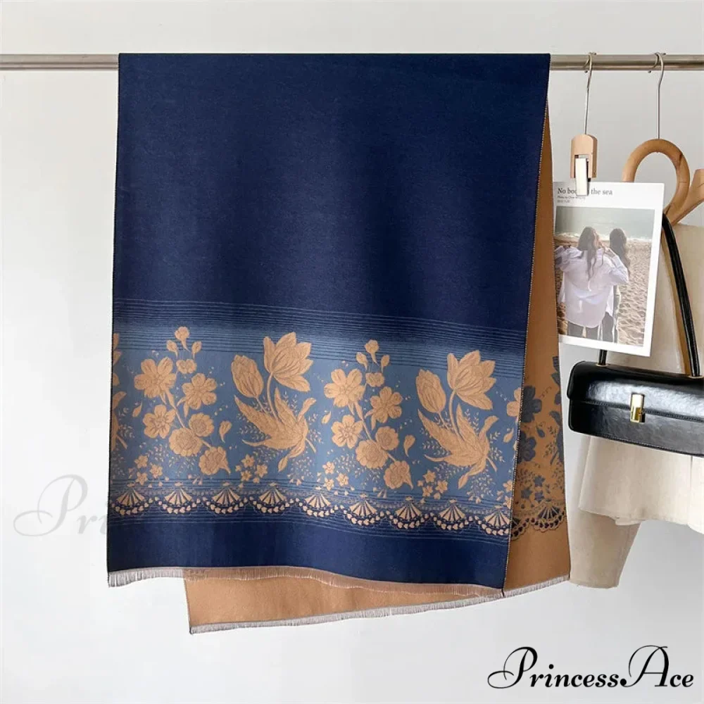 Printed Cashmere Winter Pashmina Scarf - Image 3