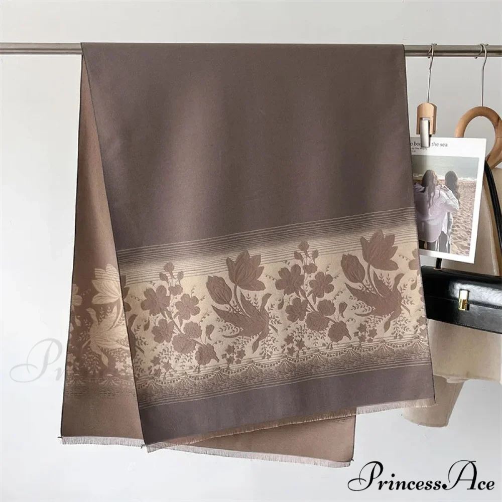 Printed Cashmere Winter Pashmina Scarf - Image 6