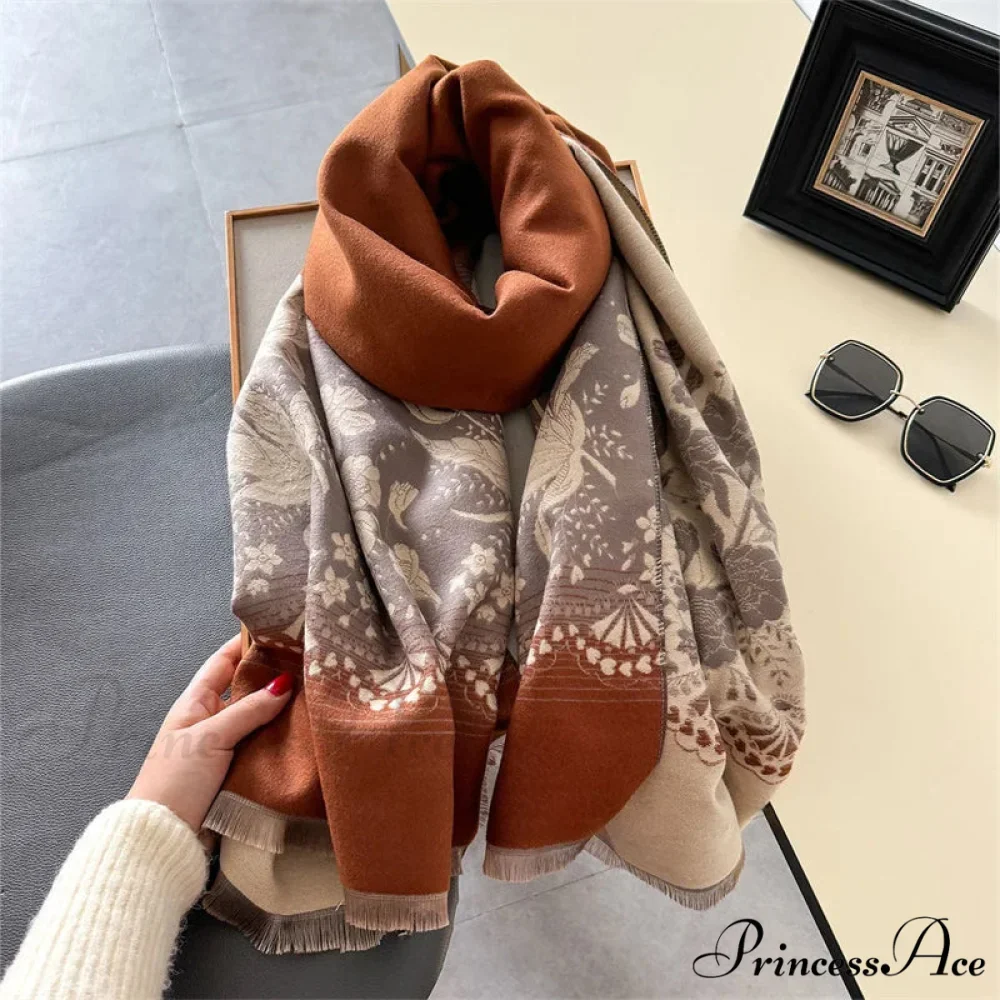 Printed Cashmere Winter Pashmina Scarf - Image 8