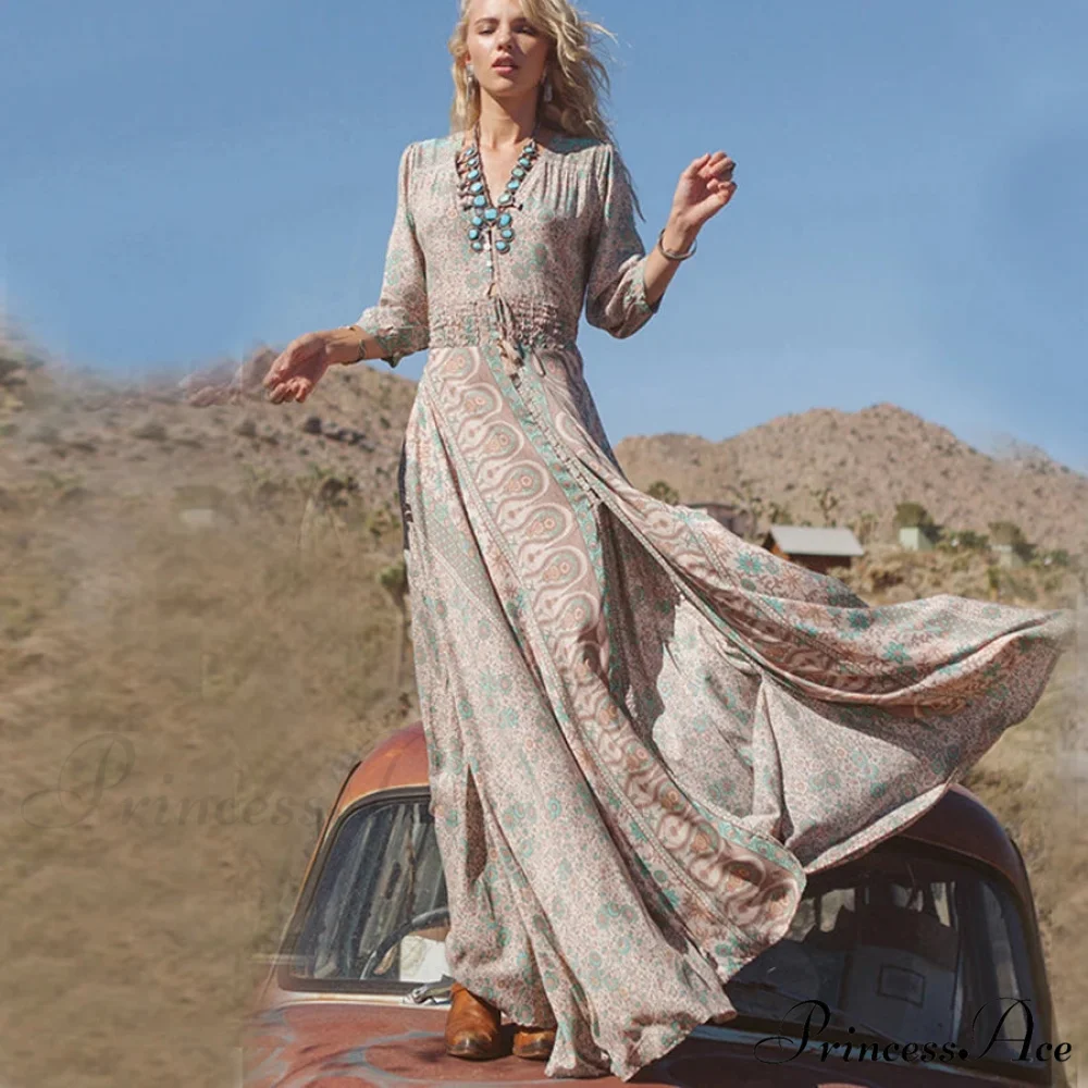 Printed Chiffon Bohemian Dress - Image 2