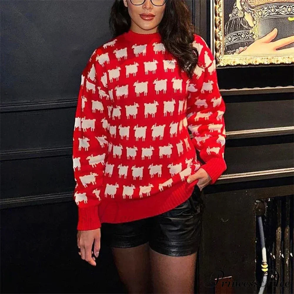 Printed Circular Neck Informal Extended Sleeve Jumper - Image 2