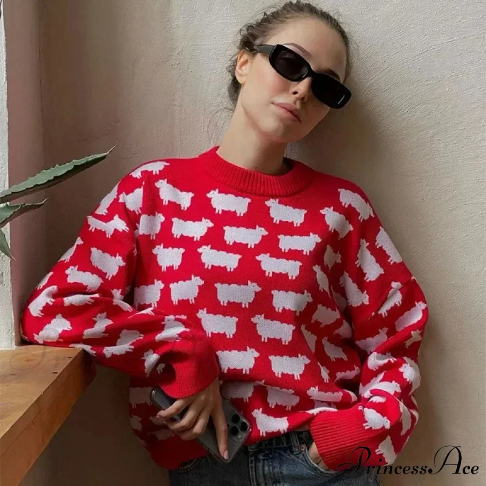 Printed Circular Neck Informal Extended Sleeve Jumper - Image 4