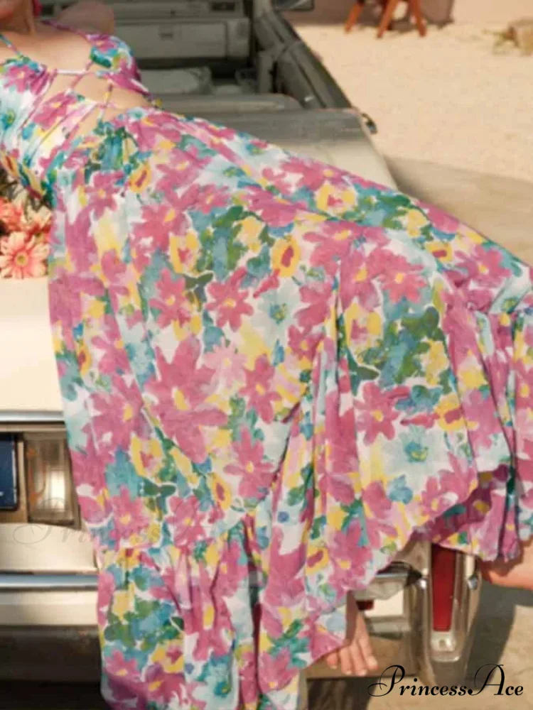 Printed Cutouts Bind One Piece Swimsuit - Image 5