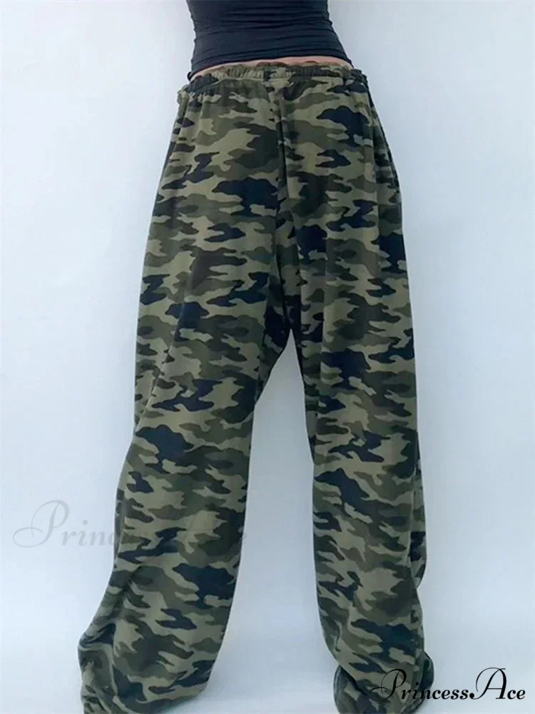 Printed Elastic Low Waist Wide Leg Trouser - Image 2