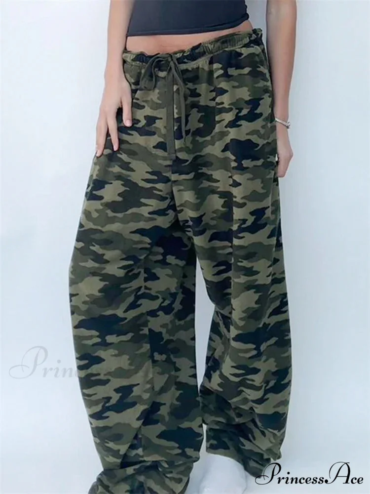 Printed Elastic Low Waist Wide Leg Trouser - Image 3