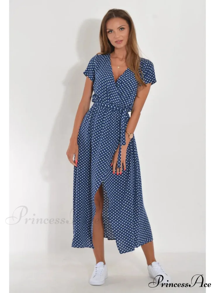 Printed V-neck Summer Dress - Image 9