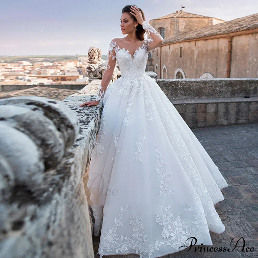 Profound Plunging Neckline Extended Train Bridal Gown - Image 3