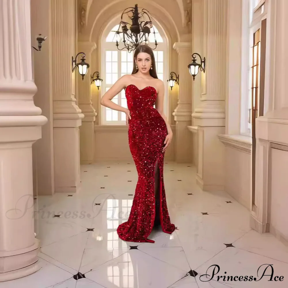 Profound Plunging Neckline Sparkling Evening Prom Gown - Image 2