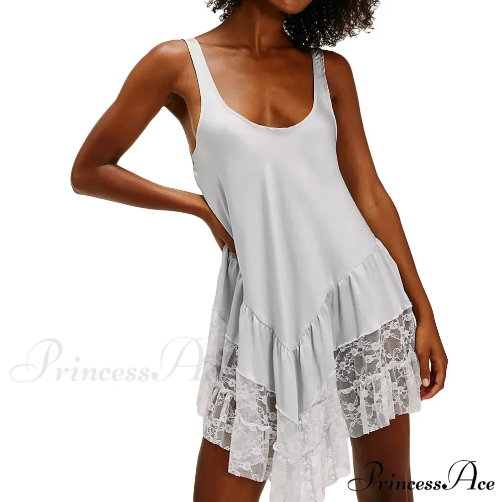 Profound U-Shaped Frilled Short Dress - Image 11