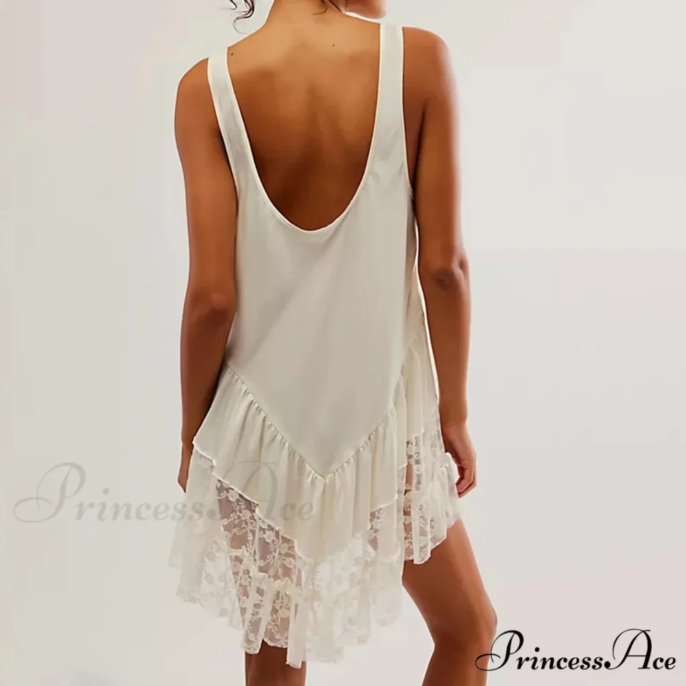 Profound U-Shaped Frilled Short Dress - Image 2