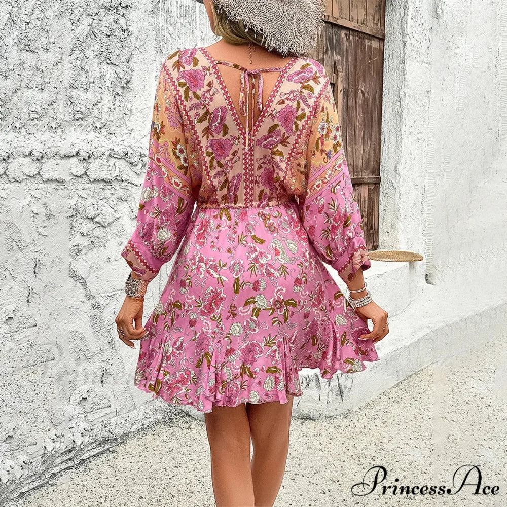 Profound V Neck Petite Cotton Boho Dress - Image 3