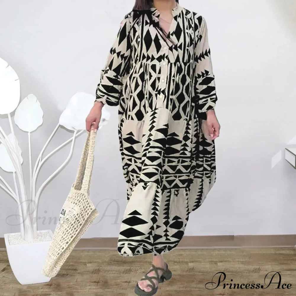 Prolonged Sleeve Ruffled Bohemian Dress - Image 3